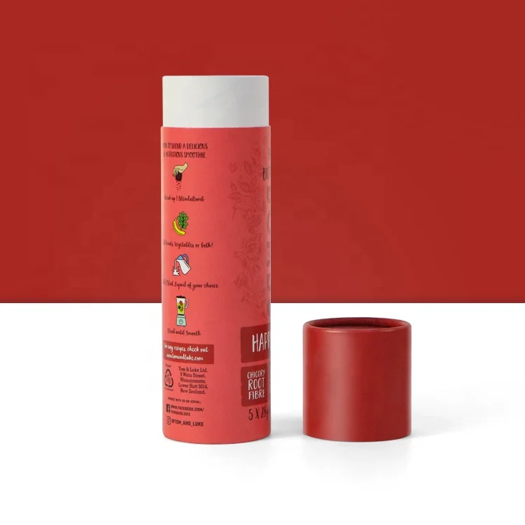 Food grade round cardboard paper tube pet cans dry fruit power spice cylinder packing box