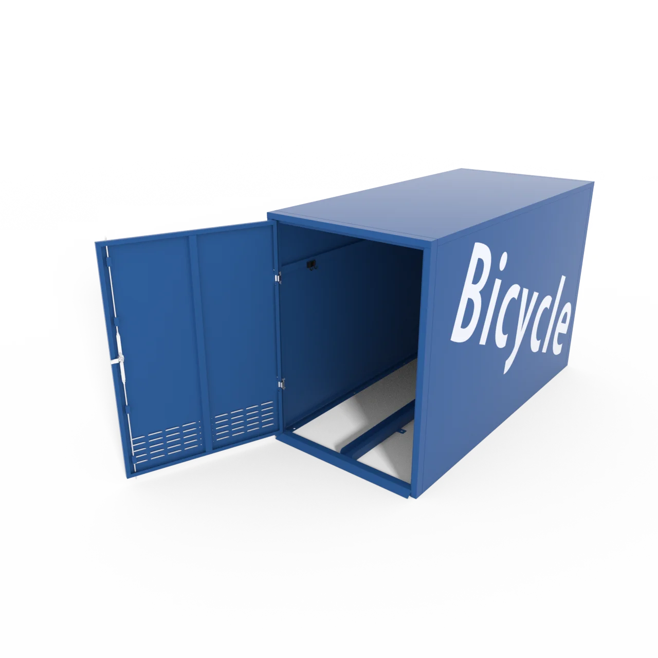 Customized Outdoor Bike Locker Street Steel Bicycle Storage Cabinet Waterproof Outdoor Furniture Powder Metal Sheet Fabrication