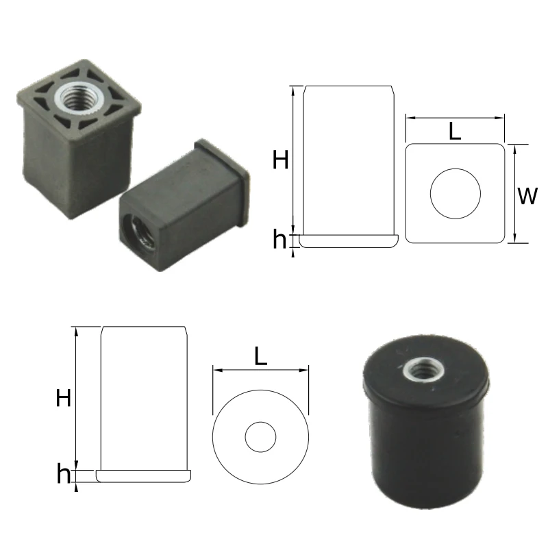 REACH School desks and chairs Rectangular Tube Rod plastic nylon star sunflower threaded connecting nuts insert