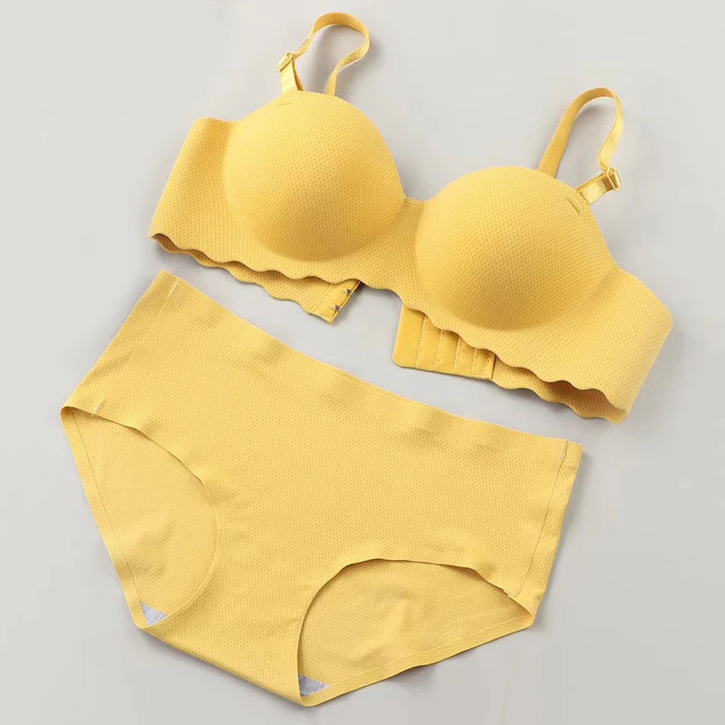 Thick Cup Padded Push Up Brassiere Bras Female Underwear Bra Briefs Set For Small Chest Women Bra and Panties