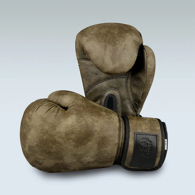 Weifang Edton Vintage Tan Brown high quality micor-fiber Leather Boxing Gloves personalized boxing gloves