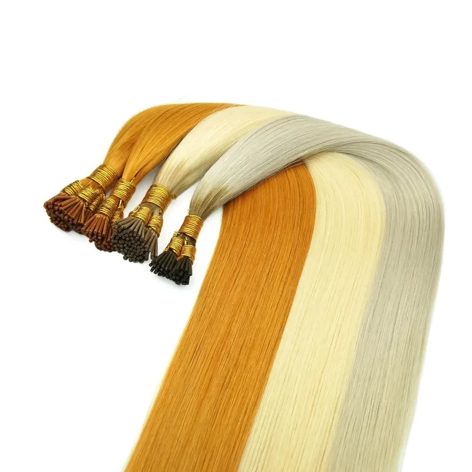High Quality Factory  wholesale price Double Drawn Remy Human Hair I-Tip Salon quality hair extension