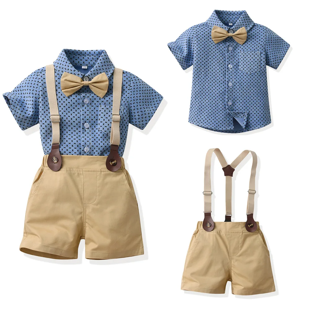 Factory Direct Summer Kids Outfits T Shirt Shorts Children Clothes For Boys 2 Pieces Clothing Set