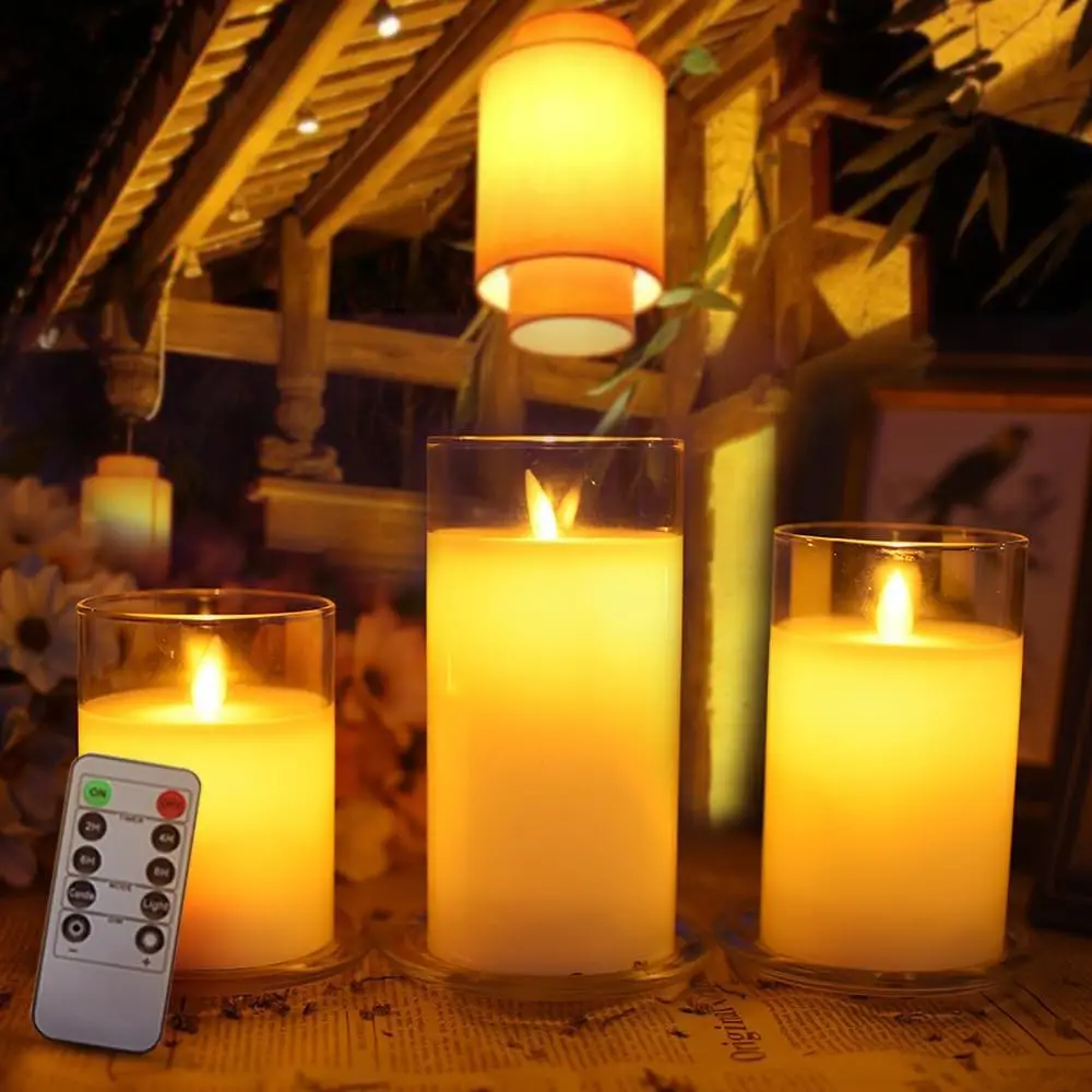 flickering flameless rechargeable led taper candles wholesale led candles with moving flame for Christmas