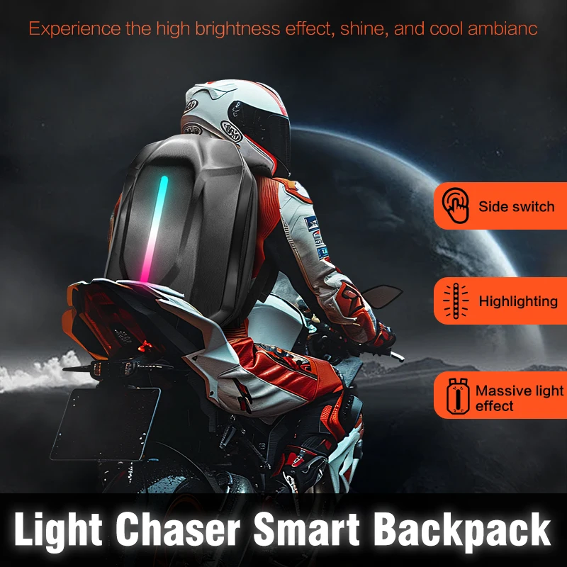 2024 Bicycle LED RGB Light Backpack for Signal and Wireless Remote Control Cycling Knapsack
