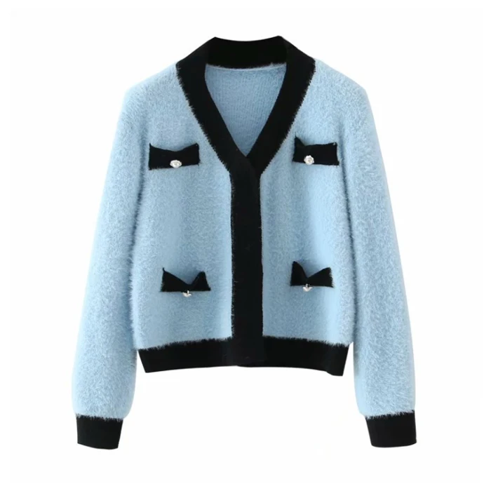 Женский пушистый вязаный свитер, пуловер оверсайз, модный свитер, пуловер, зимняя трикотажная одежда, Пушистый кардиган, пряжа с перьями