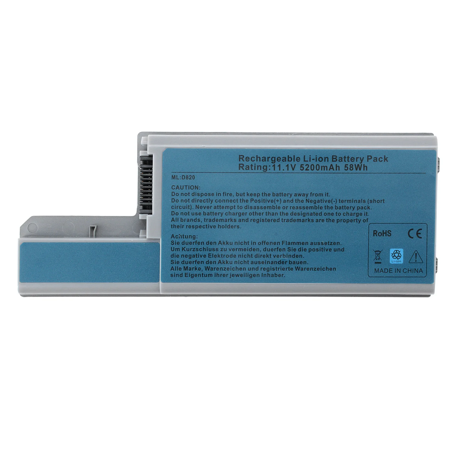 5200 mAh 6 Cells Rechargeable LI-ION Battery Pack D820 for Dell laptop batteries