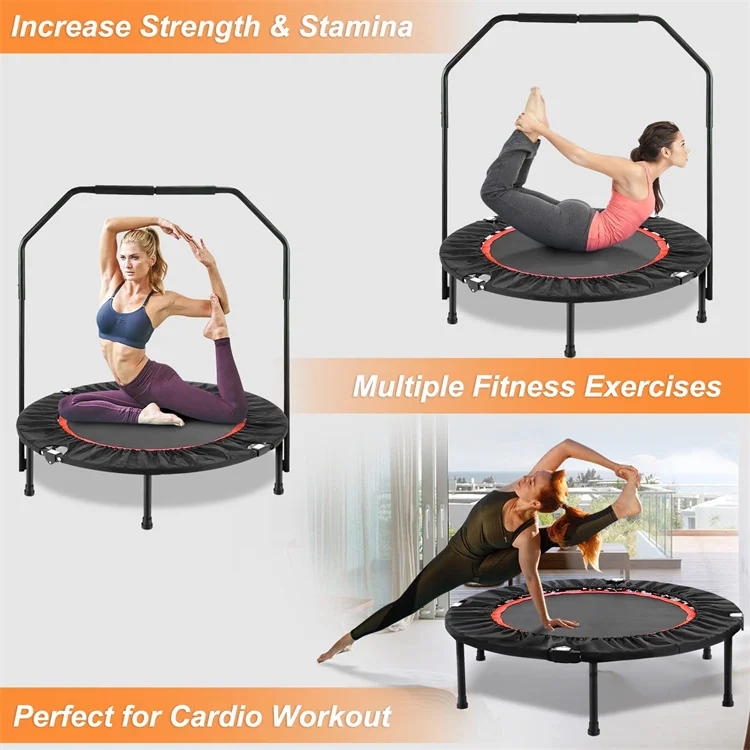 New 2022 Model Folding Indoor Mini Trampoline Fitness Rebounder Sale for Adults to Lose Weight