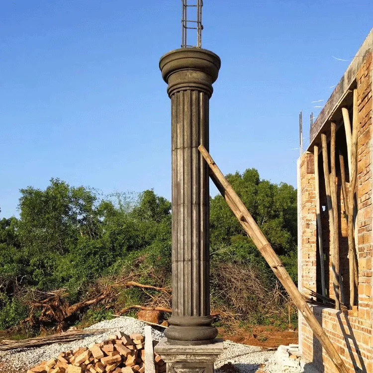 External Polyurethane Mouldings Decor Small Pilaster Roman Lighted Pillars