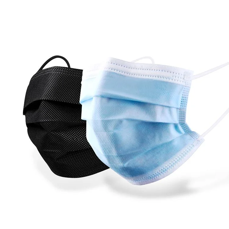 Xingyu 3 Ply Blue Black Earloop Facemask Disposable Personal Protective Equipment Wholesale Face Mask