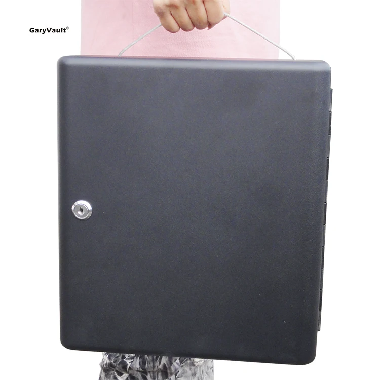 Hot Sale Portable Steel Cash Locker Lock Box Fireproof  Key Safe Tactical Defense Gun Safe