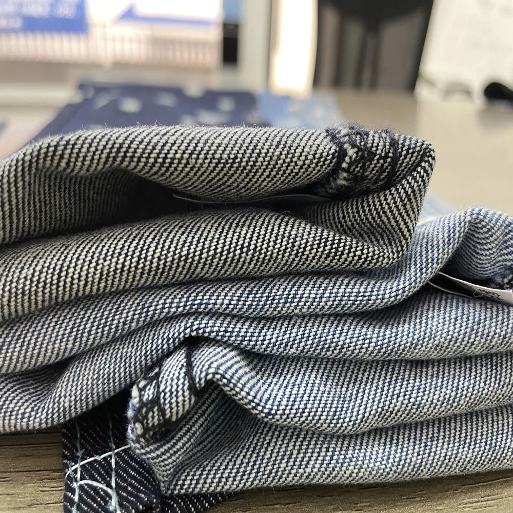 New Style Yarn Dyed Indigo Printed 100% Cotton Denim Fabric Stretch Fabric for Pants Jeans Jacket