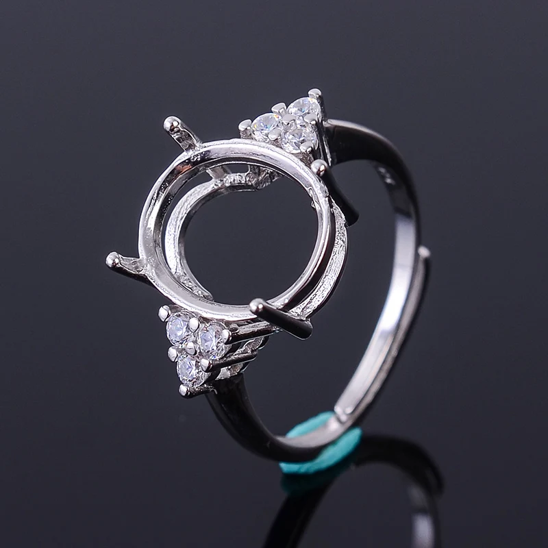 Semi Mount 8*10mm Oval Cut Adjustable 7 Stone Rings S925 Sterling Silver Different Gemstone Size Inlay Women Customized  Jewelry
