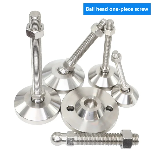 Industrial 304 stainless steel heavy duty leveling feet universal swivel adjustable feet M16 with base dia 100mm