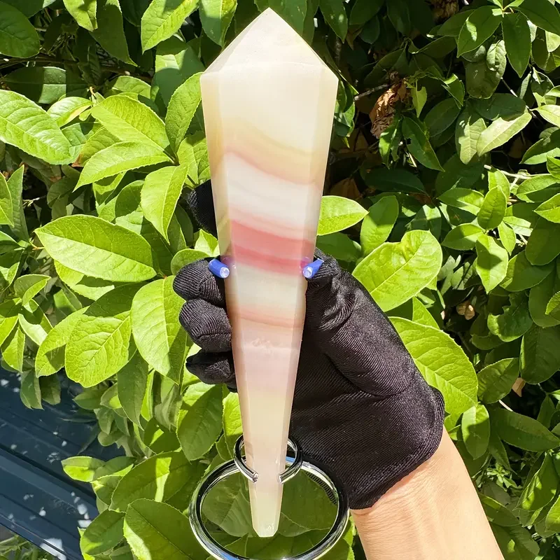 Fanshi Wholesale High Quality Natural  Seven Color Jade Wand Polished Colorful Jade Tower Healing Stone Point Crystal Crafts