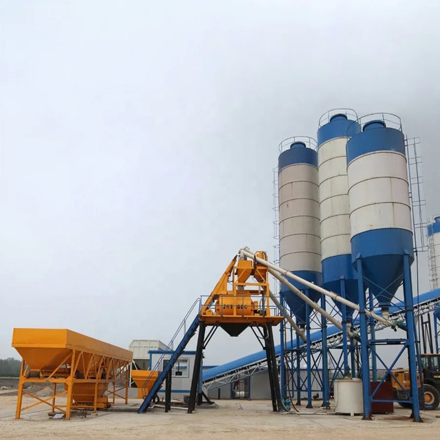 Small concrete batch plant concrete mixing machine 10m3 to 180m3 per hour stationary batching plant concrete factory