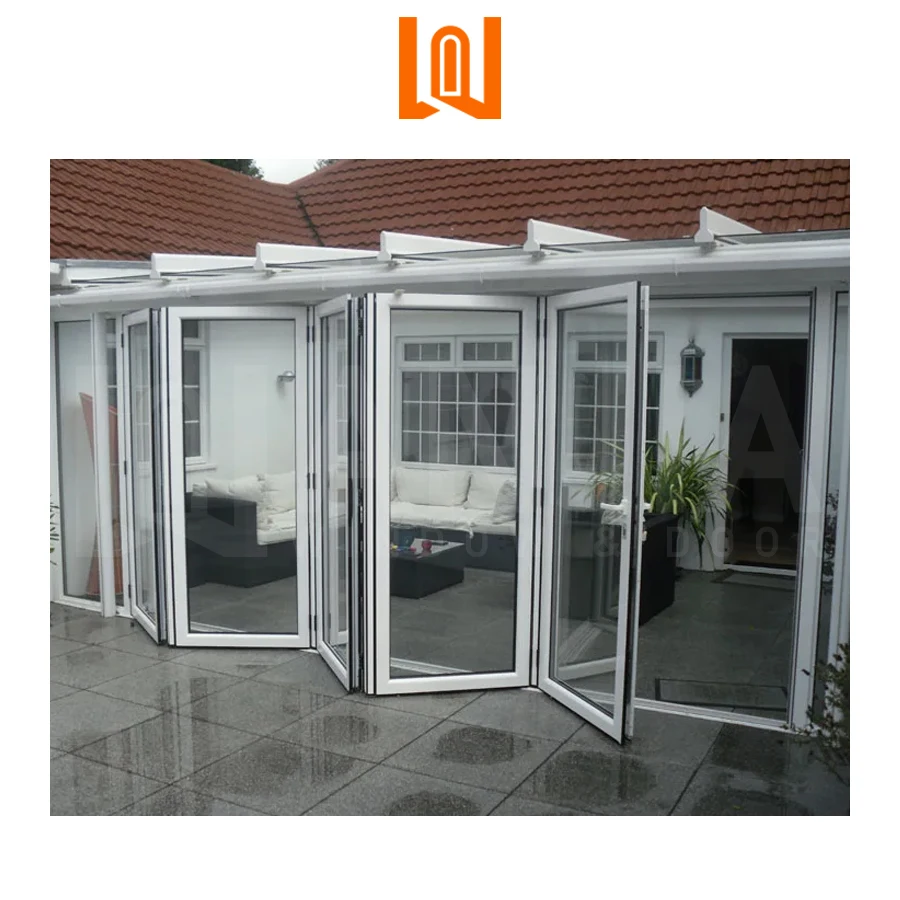 WANJIA Manufacturer Houses Soundproof Glass Doors Custom Outdoor Vinyl Accordion Door Folding PVC Door