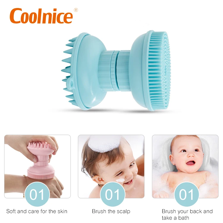  double sided facial cleansing brush silicone bath body with soap dispenser and