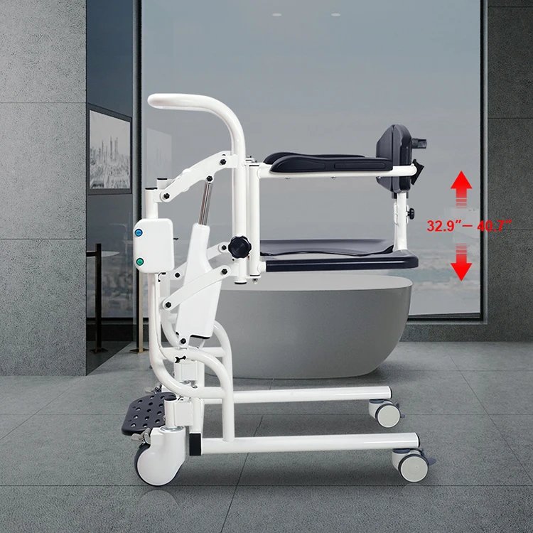Mobile toilet chair with wheels commode chair for disabled electric lift transfer nursing chair for elderly shower