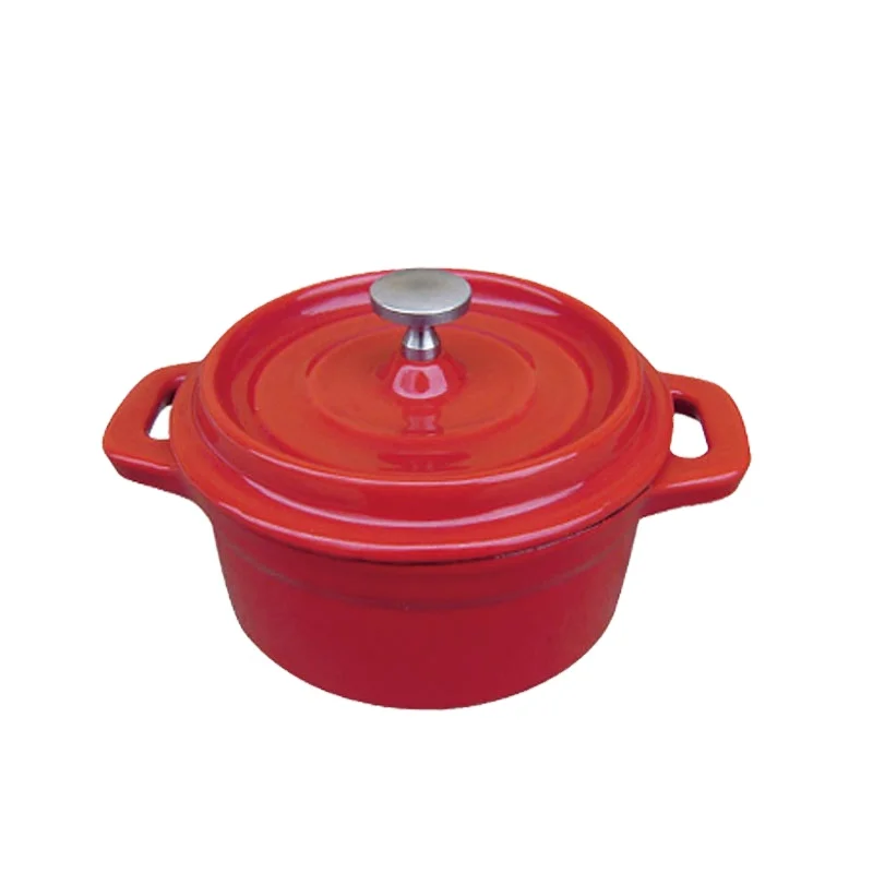 Wholesale High Quality Enamel Cast Iron Mini Cooking Casserole Kitchen Water Coffee Milk Pot With Lid