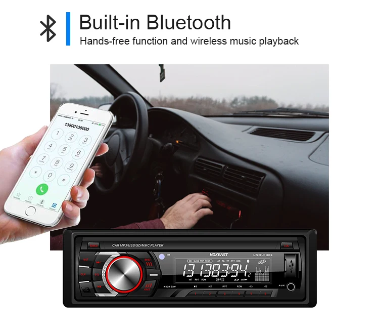  Новый Автомобильный MP3-плеер автомобильная стереосистема с USB/SD/AUX и BT
