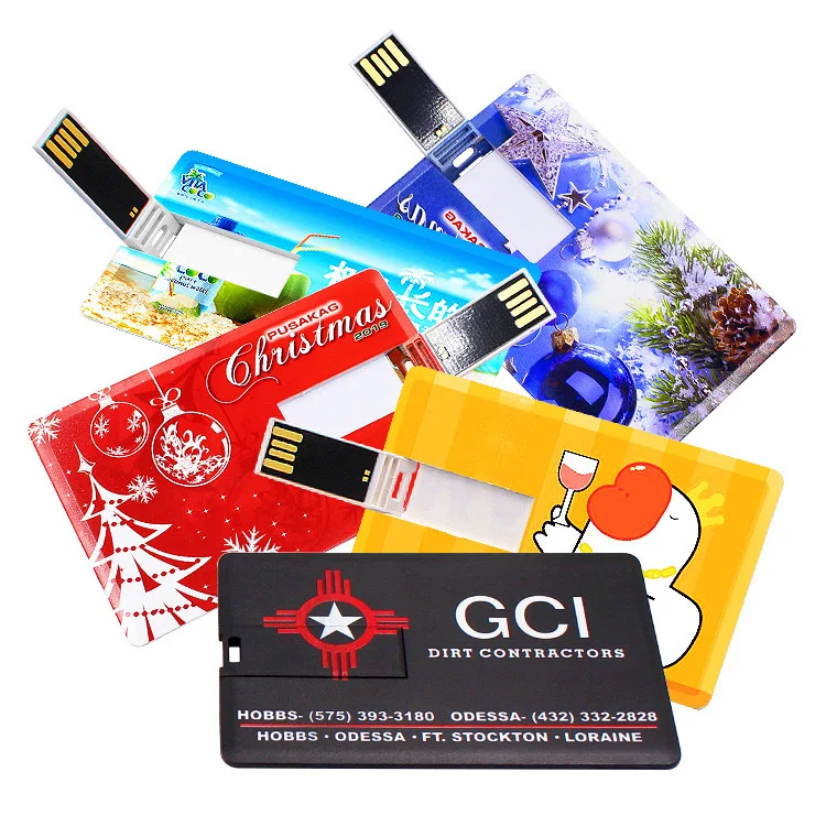 Custom Logo Wholesale Custom Business Credit Card Shape USB Flash Disk Pen Drive