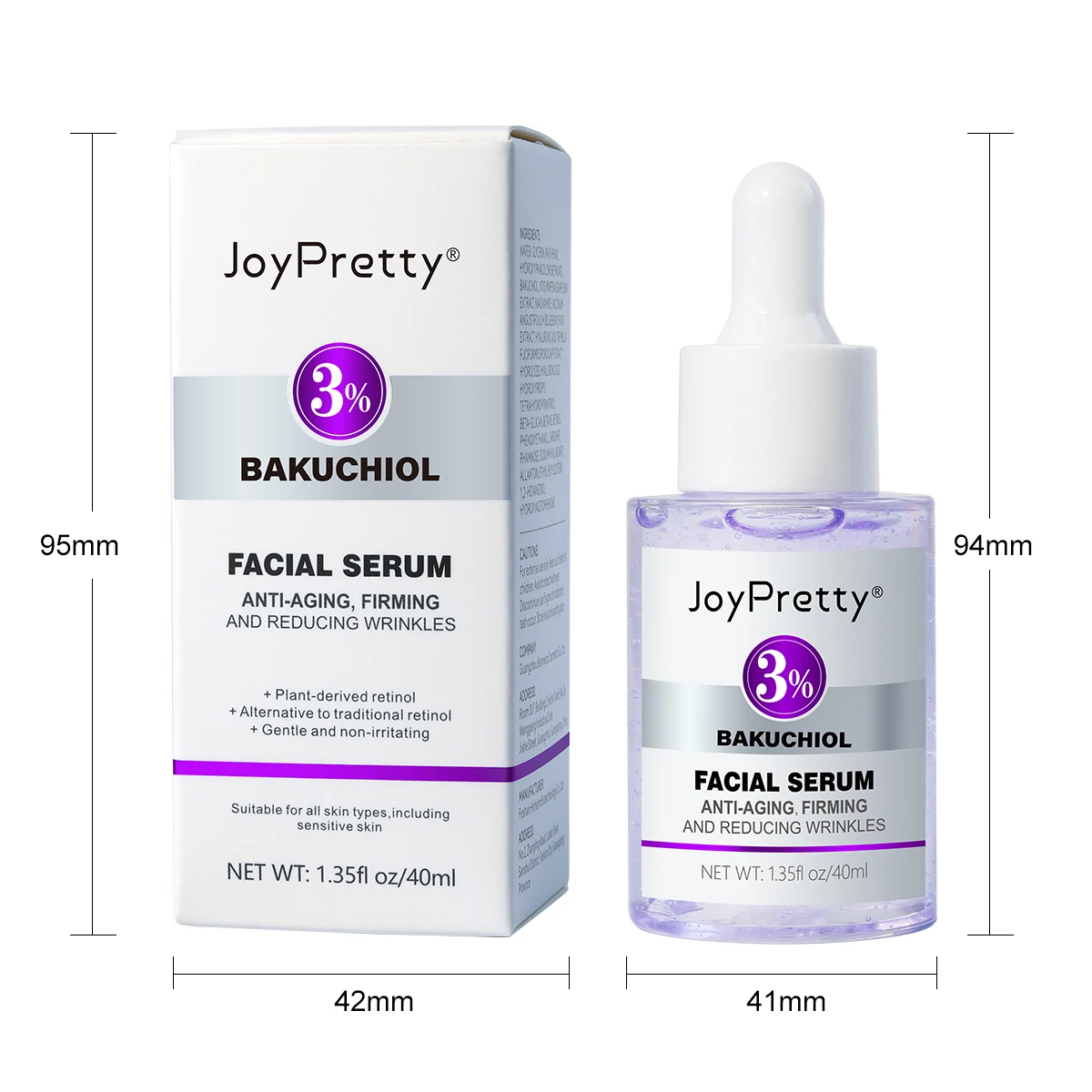 Hot selling bakuchiol serum Private label Vegan smooth anti aging firming fine wrinkles Retinol Natural Extract Face Serum
