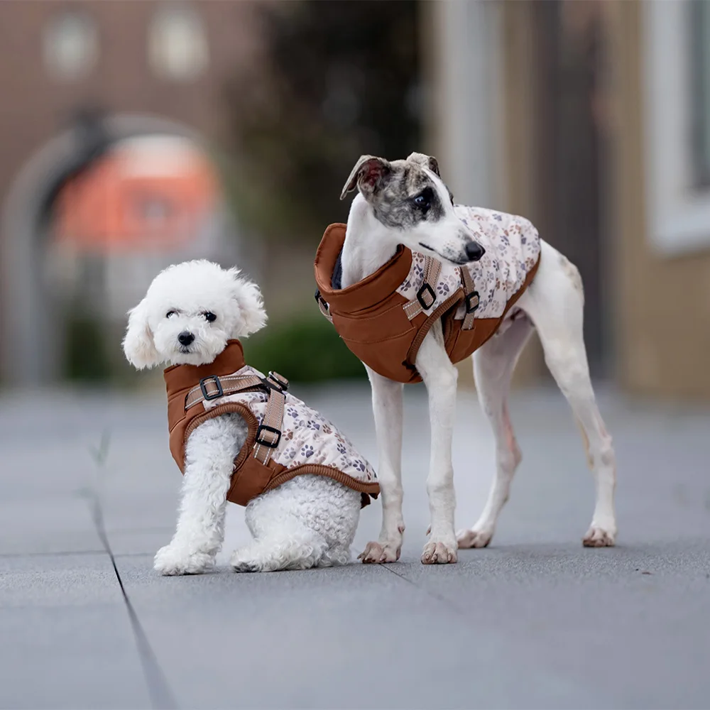 OEM/ODM Factory Manufacturer Wholesale Warm Winter Dog Clothes With Harness Pet Jacket Waterproof For Small and Big Dog