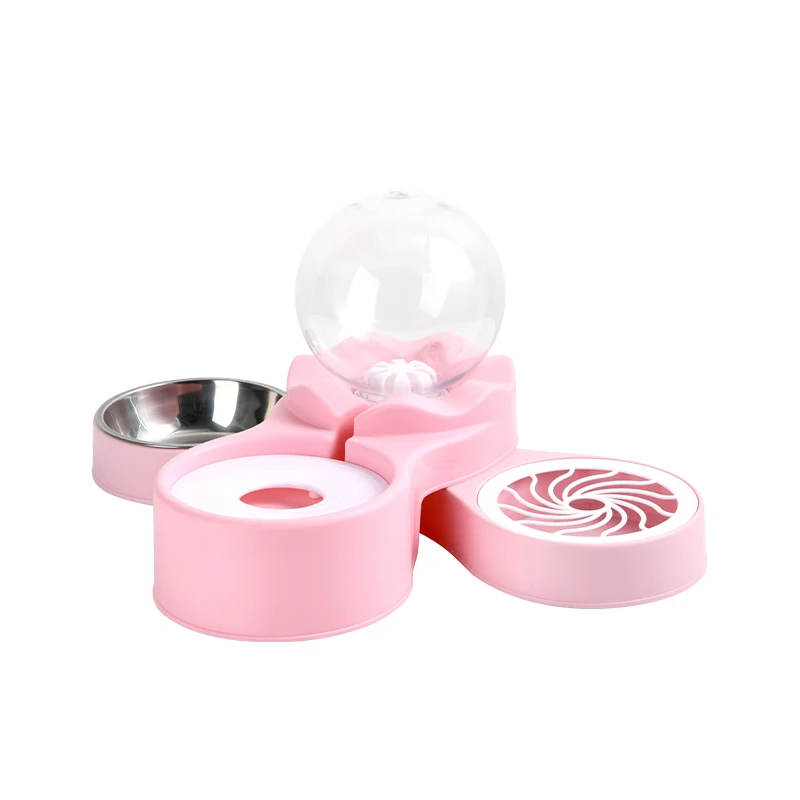 Pet Supplies Plastic Cat Colapsible Double Bowl Pet Feeder Non-slip Cat Dog Feeder Bowls 2 In 1 Automatic Water Dispenser