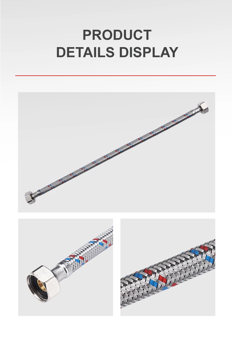 Stainless Steel Flexible Braided Metal Hose For Wash Basins Inlet Hose Water Pipe