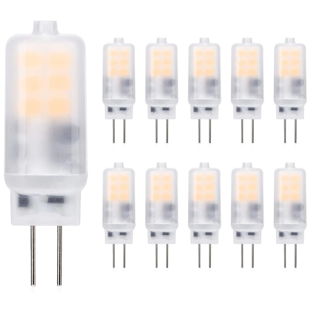 Оптовая продажа, нерегулируемые Светодиодные лампы G4 12 В, теплый белый двухконтактный базовый светильник G4 2835, светодиодное освещение WG078