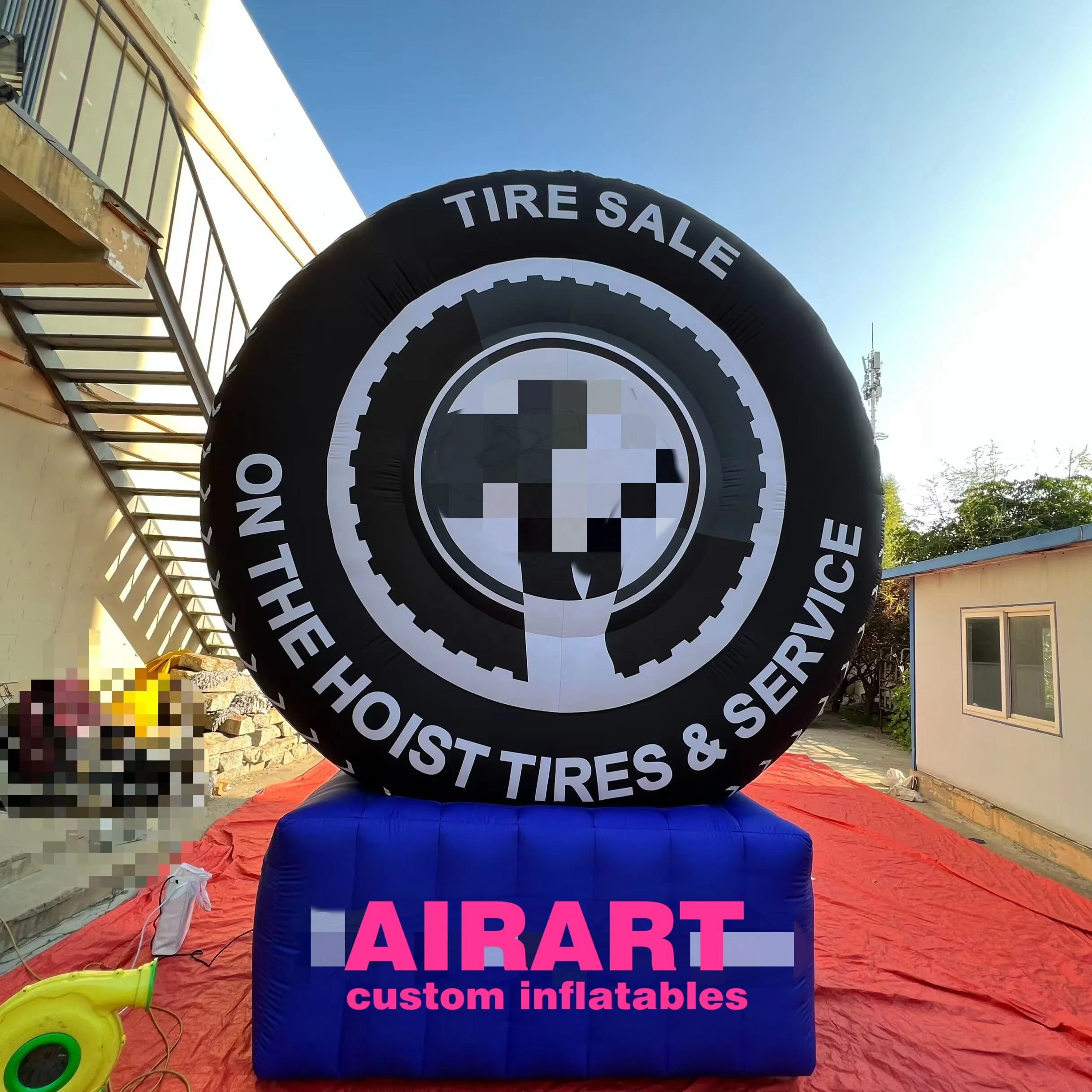 Advertise customized logo inflatable car store tire balloon for business activity,simulation inflatable tyre