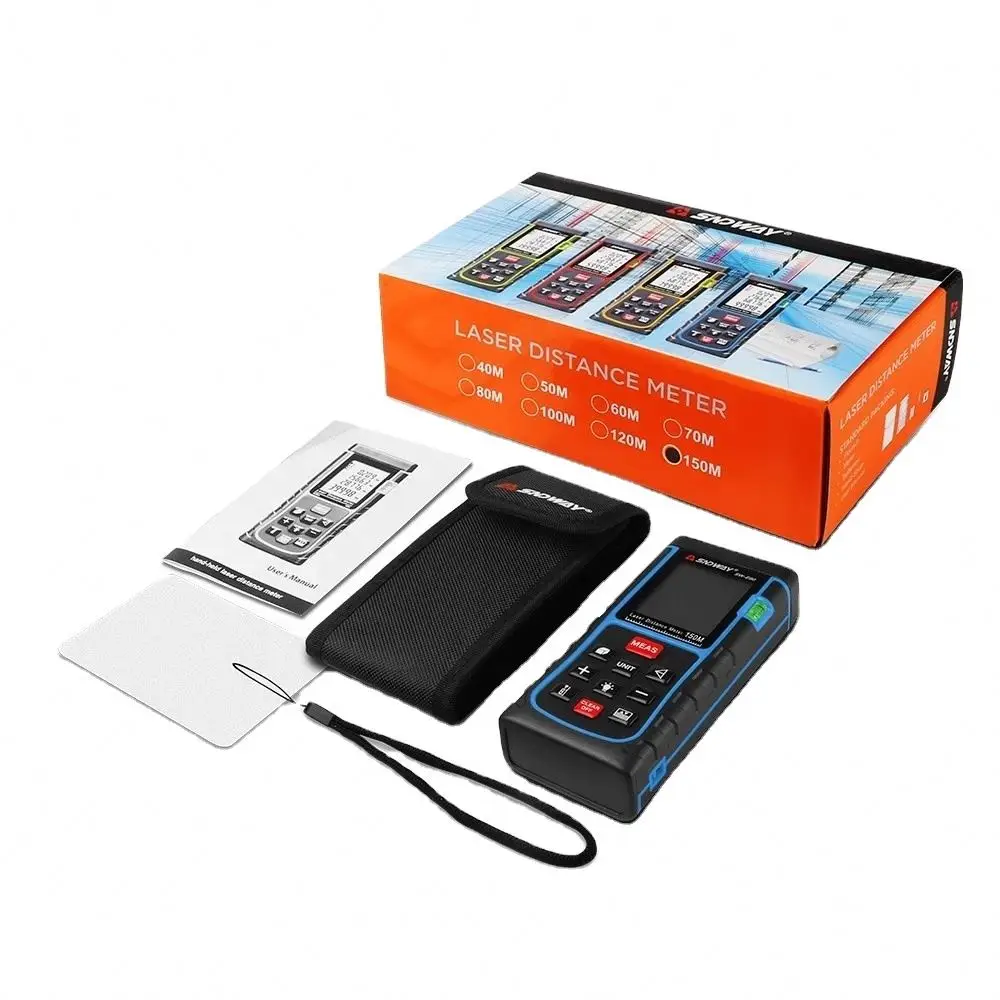 SNDWAY Handheld laser rangefinder 150m/ laser distance meter with data store 100pcs/laser meter
