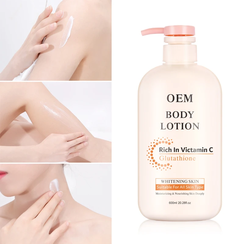 OEM Fully Effective Organic Vitamin E Lightening Skin Whitening Body Lotion Bleaching Cream For Dark Skin