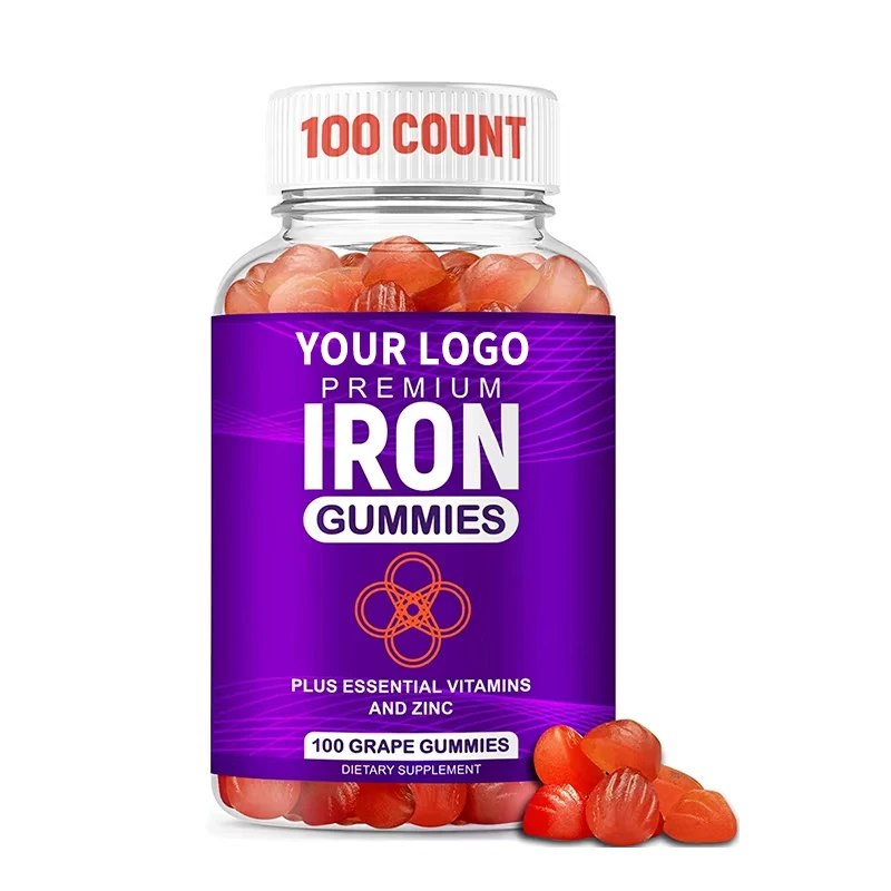 OEM Vegan Iron Gummies Supplement With Vitamin C Support Energy And Immune multivitamin supplements premium iron gummies