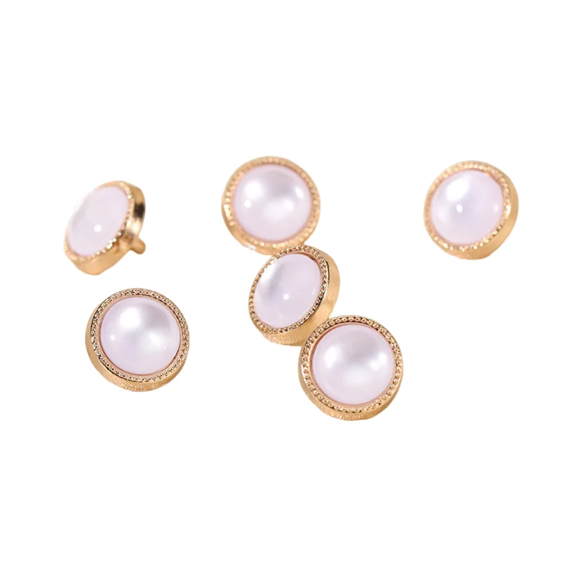 Factory Designs Pearl Metal Sewing Shank Buttons For Clothing Garment Decorative Alloy Resin Buttons Sewing Accessories