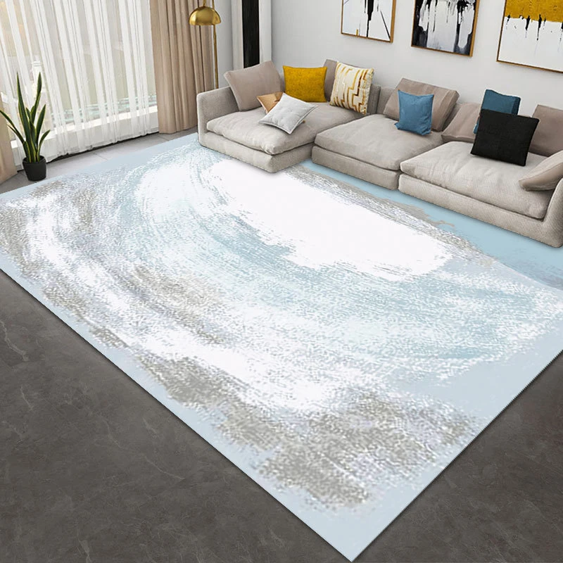 Simple geometry ins Japanese style thick crystal velvet carpet living room bedroom bedside blanket coffee table mat