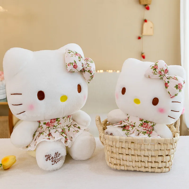 New 40 Cm Cross-border Strawberry Cartoon Hello Kt Cat Sanrios Plush Toy Cute Hello Kittyed Children Anime Gift