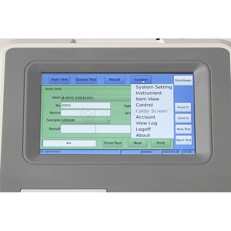 SY-B174M Medical use immunofluorescence analyzer Thyroid hormone Quantitative Test dry Kits Strip Clinic