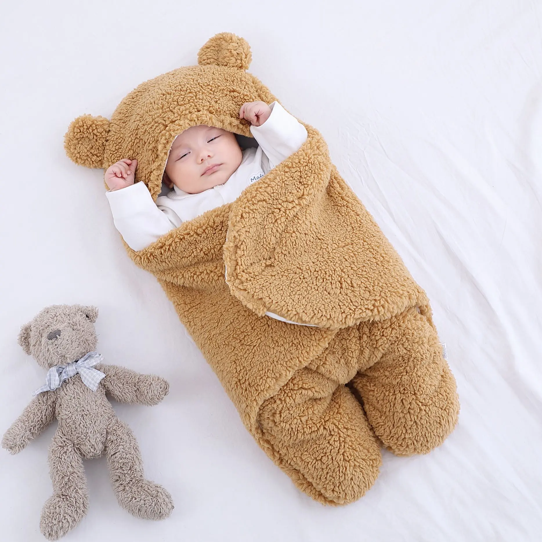 2022 Newborn Baby Winter Swaddle Wrap Parisarc 100% Cotton Newborn Baby Products Blanket & Swaddling Wrap Blanket Sleeping Bag