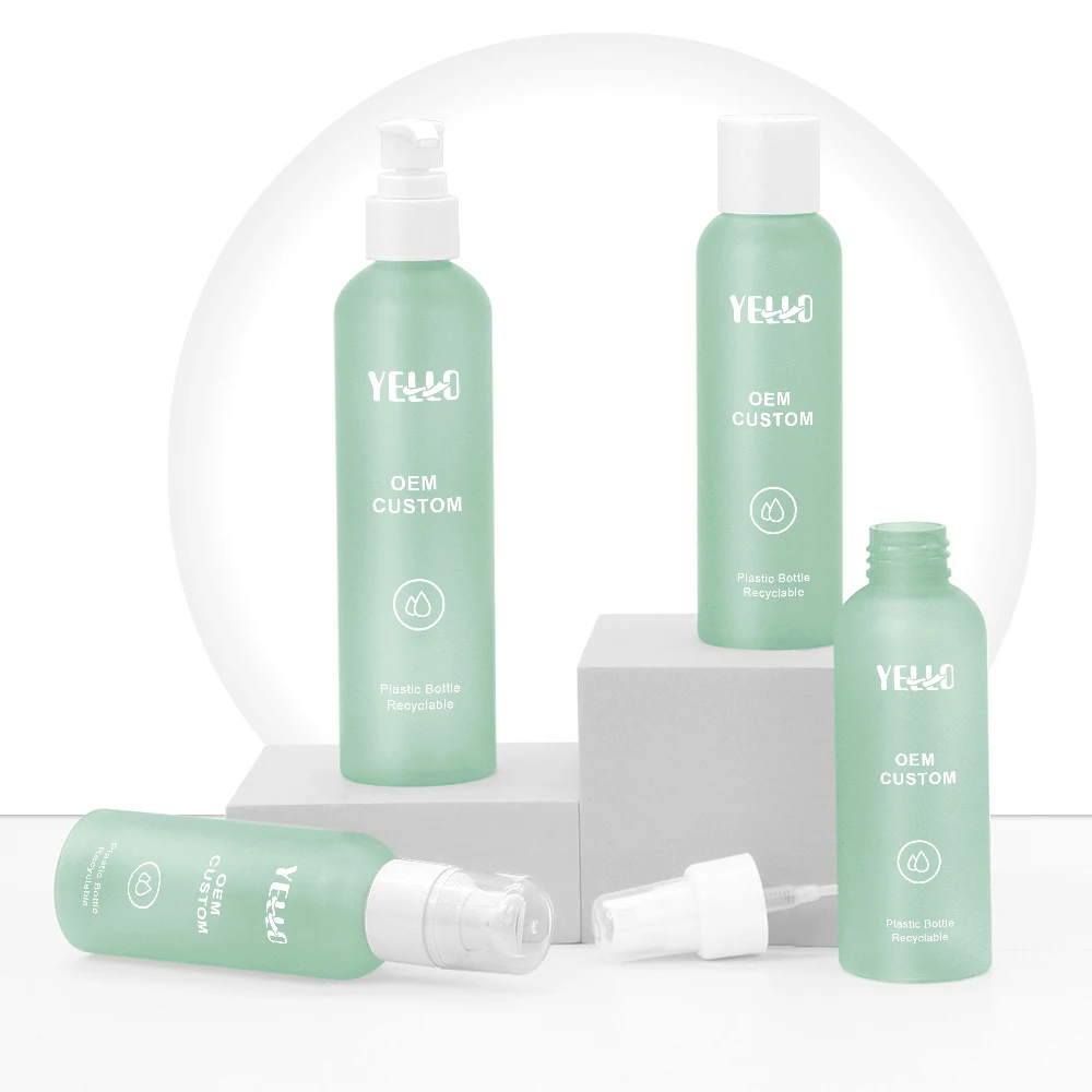 Empty 30Ml 50Ml 100Ml 250 Ml 8 Oz 500Ml 16Oz Clear Yellow Pet Pcr Plastic Liquid Fine Mist Spray Bottles With Spray Pump