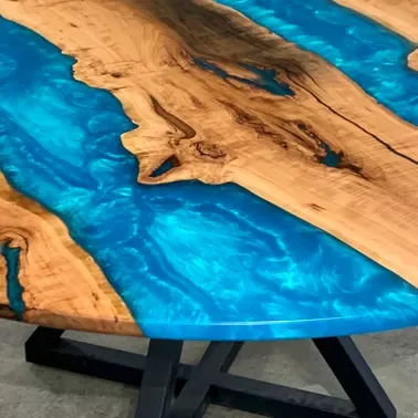 Оптовая продажа стол из эпоксидной смолы live edge твердый ореховый плоский обеденный и Набор стульев