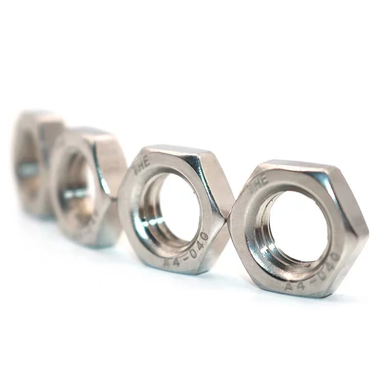 Double hexagon nut fin hex nut half inch m10 1.25 m12 1.75 left hand nut