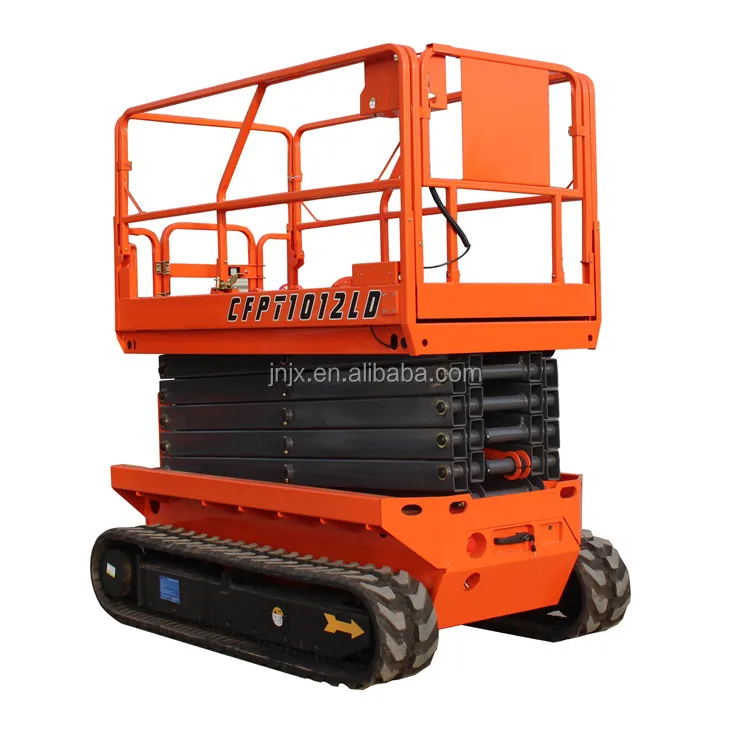 Rubber Track Platform Electric Scissor Lift 6 Meters Shear Fork Lifter Lifting for sale