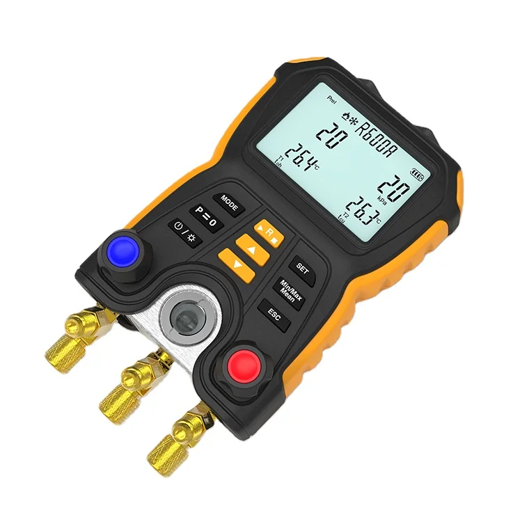 Made in china  HTI New HT-750 Digital Refrigerant Meter Electronic Digital Manifold Gauge relative pressure meter