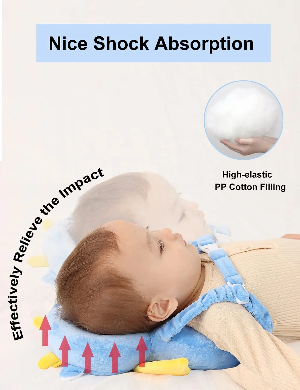 Toddler Baby Head Protection Cushion Backpack, Wear Baby Walking Head Protection Pillow, Breathable Headrest Cushion Pad
