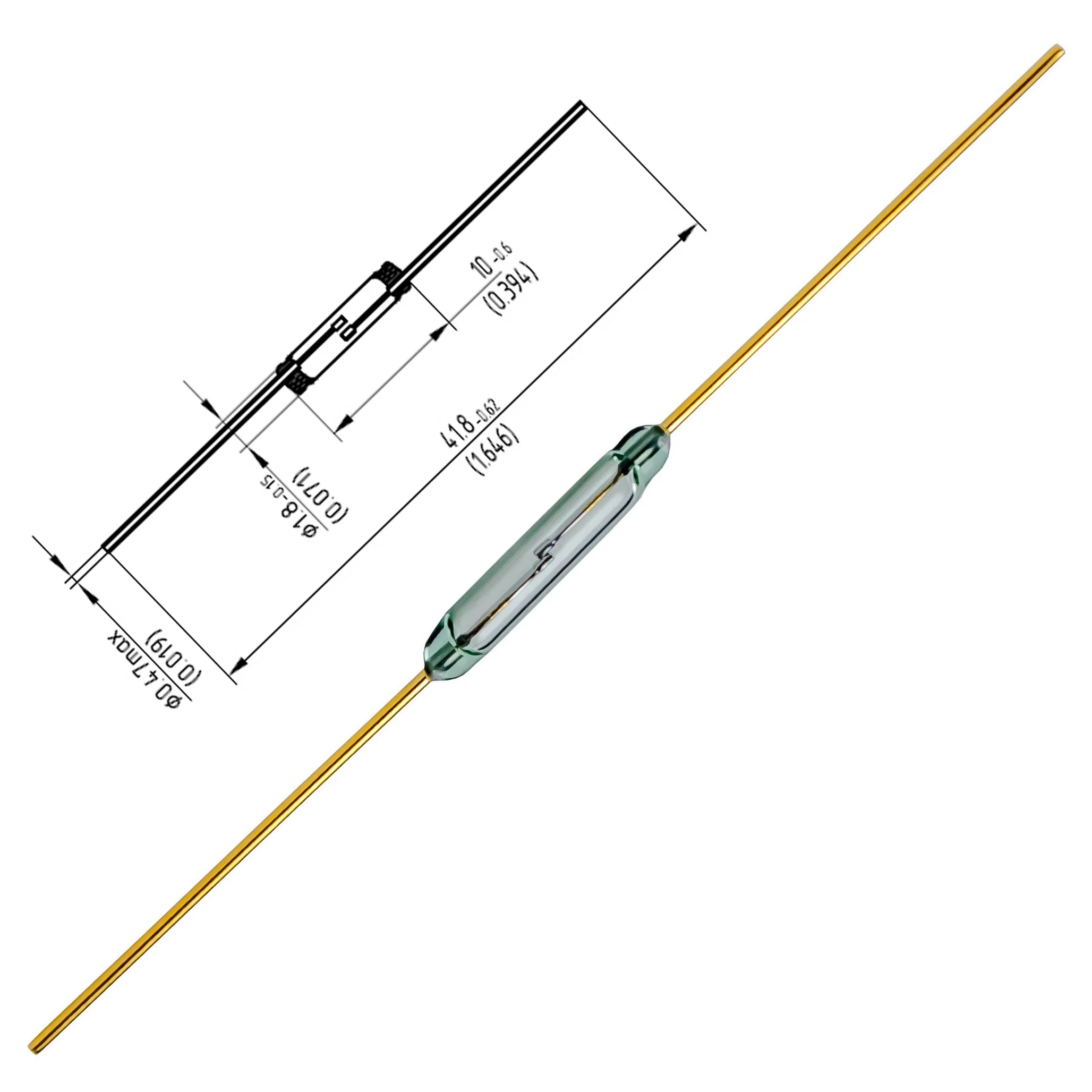10 мм стекло Герконовое реле с золотым ведет