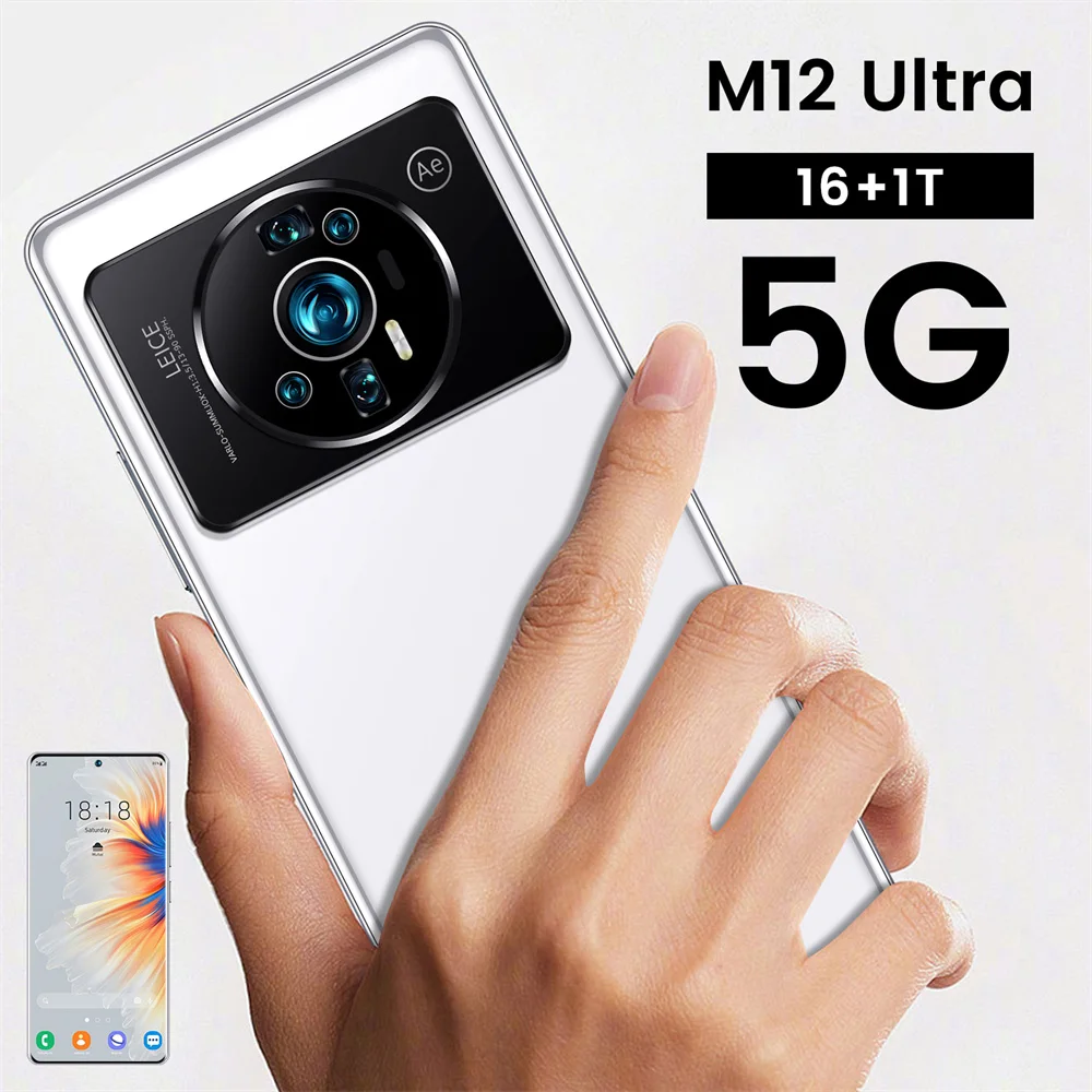 The new mobil  5g phone original m12 ultra smartphones  unlocked gaming cellphones mobile phone