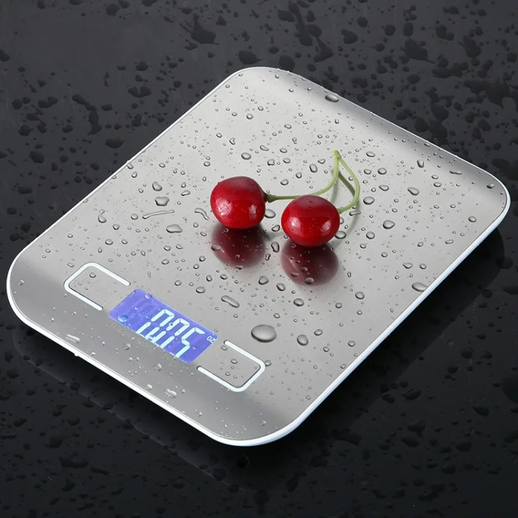 Kingze Waterproof USB Rechargeable Battery LCD Display 10KG Stainless Steel Digital Weighing Kitchen Scale