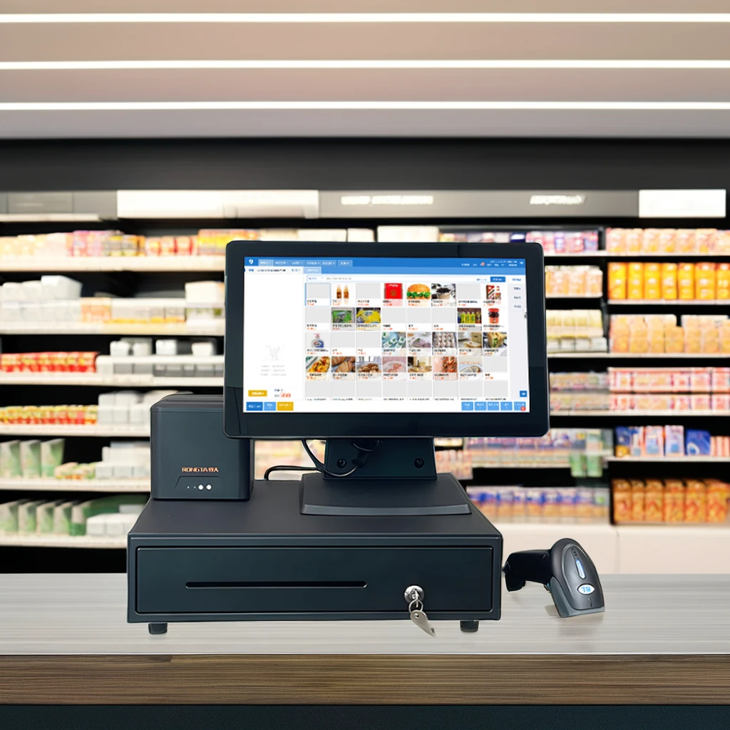 New Product Ideas 15.6 inch Dual screen folding pos-system other pos Pos System Supermarket
